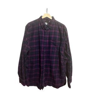 Uniqlo Men’s Flannel Plaid Button Down Long Sleeve Shirt XL Cotton